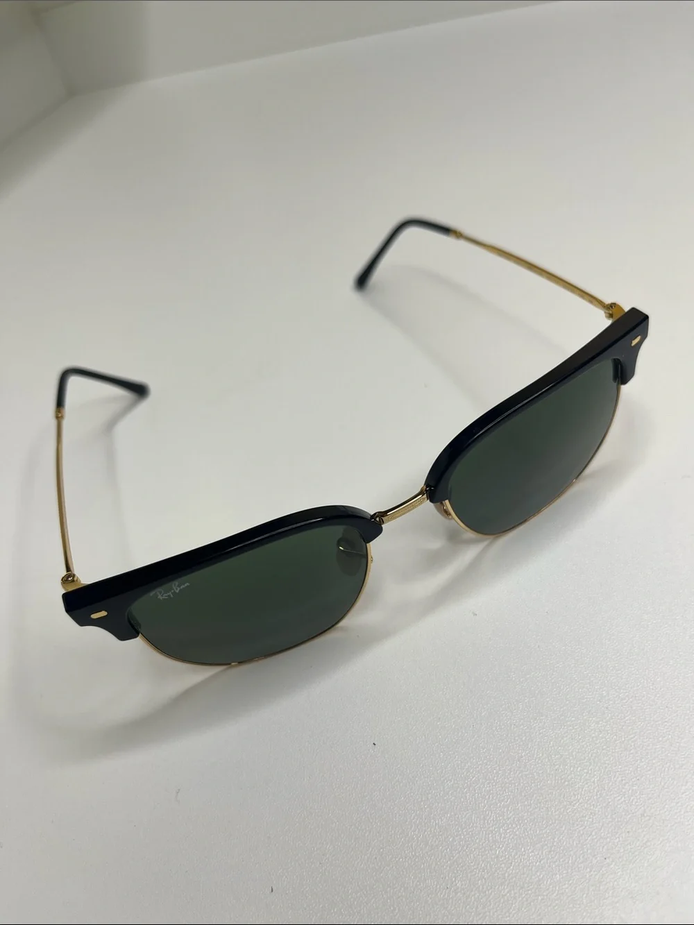 Ray-Ban Clubmaster Sunglasses - Black & Gold with Dark Green Lenses